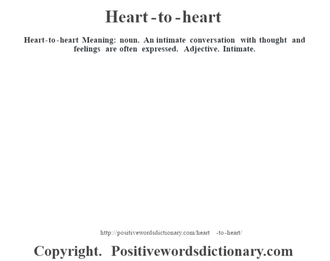 Heart To Heart Definition