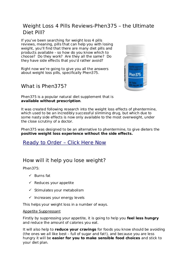 Weight Loss 4 Pills Review