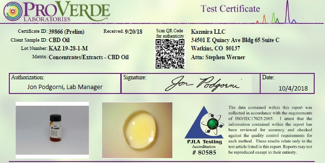 Cbd Oil Companies Who Use A Certificate Of Verification